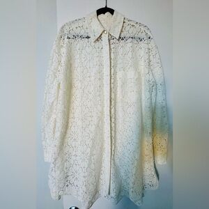 Alexandre Vauthier Chic Floral Lace Blouse - White , unique style, size M/L